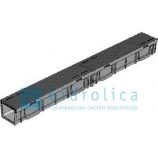 Комплект Gidrolica Light: лоток водоотводный ЛВ -10.11,5.9,5 - пластиковый
с решеткой РВ- 10.11.50, фото 2
