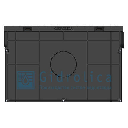 Комплект Gidrolica Light: пескоуловитель для пластиковых лотков ПУ 10.11,5.32 - пластиковый с  решеткой РВ, фото 2