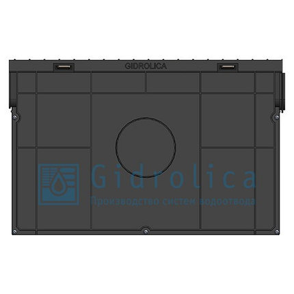 Комплект Gidrolica Light: пескоуловитель для пластиковых лотков ПУ 10.11,5.32 - пластиковый с решеткой РВ, фото 2
