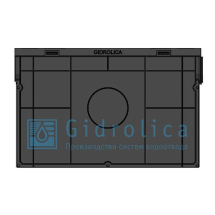 Комплект Gidrolica Light: пескоуловитель для пластиковых лотков ПУ 10.11,5.32 - пластиковый с  решеткой РВ-, фото 2
