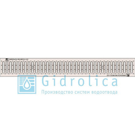 Решетка водоприемная Gidrolica Standart РВ-10.13,6.100 - штампованная стальная оцинкованная с отверстиями для, фото 2