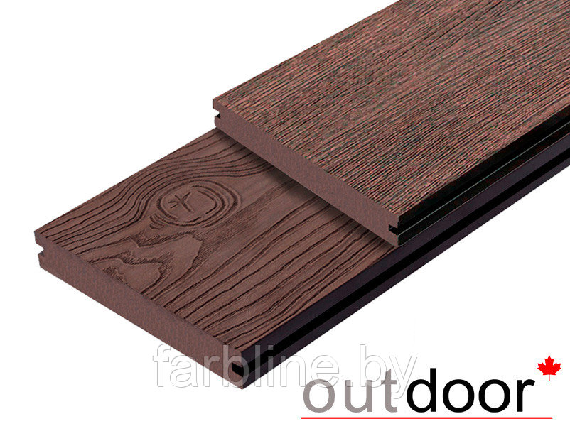 Террасная доска ДПК Outdoor 3D 140*25*3000 мм. полнотелая STORM/OCEAN BROWN коричневая