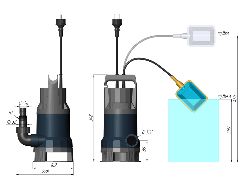 Дренажный насос Unipump VORT 401 PW - фото 4 - id-p69144135