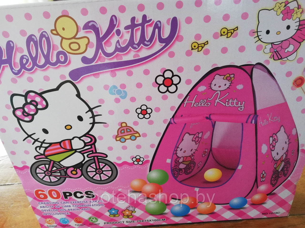 Палатка детская игровая с шариками Hello Kitty. арт.1019С - фото 1 - id-p120070252