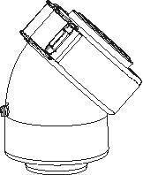 Угловой адаптер подключения дымохода Buderus DN 60/100 43,5°