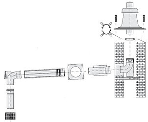 Комплект дымоудаления Buderus GA для котлов Logamax GB062/GB172 DN 80