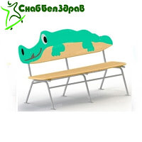 Детская скамейка "Крокодильчик" на металлических ножках