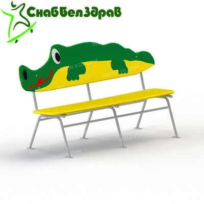 Детская скамейка "Крокодильчик" на металлических ножках - фото 3 - id-p73082016
