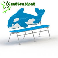 Детская скамейка "Дельфин" на металлических ножках