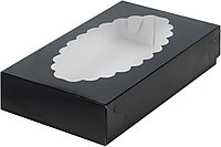 Коробка для эклеров с окном, Черная, 240х140х h50 мм