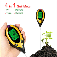 Анализатор почвы 4 в 1 (PH-метр, влагомер, термометр, люксметр)