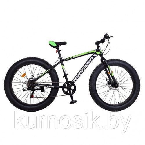 Велосипед Avenger A262D 26" FAT Зелёный/чёрный, 18"