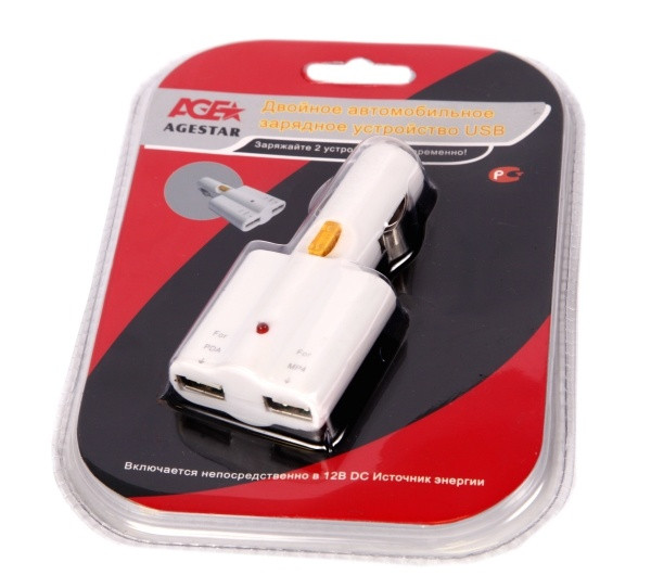 Автомобильный USB адаптер (зарядное устройство) Agestar CH05-2U - фото 1 - id-p93099347