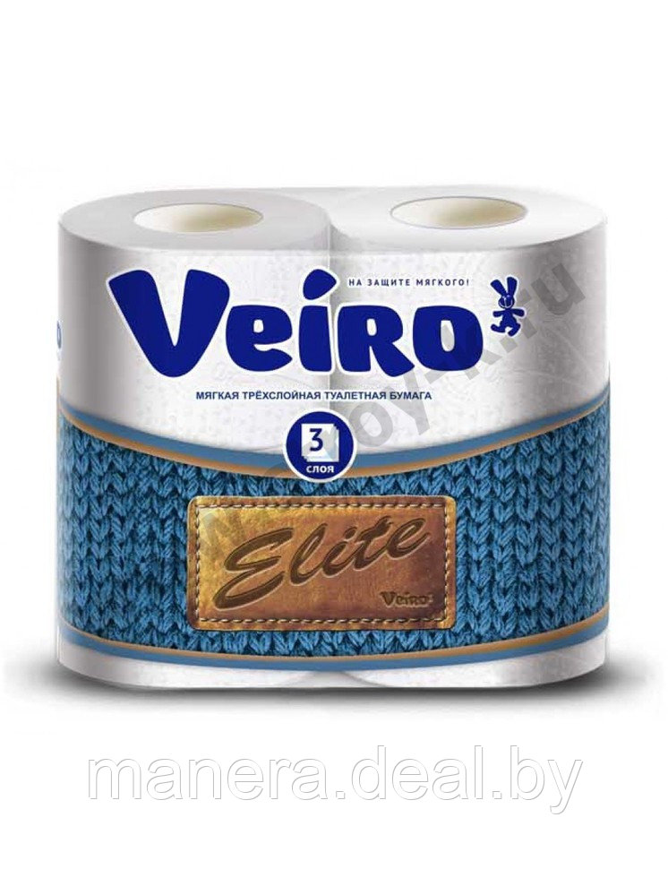 Бумага туалетная Veiro Elite 4 рул/уп. - фото 1 - id-p120122311