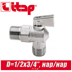 Кран шаровый угловой Itap D1/2"x3/4" нар/нар арт. 392