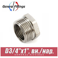 Футорка никелированная GF D3/4"x1", вн./нар.