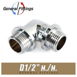 Угол латунный ХРОМ General Fittings D1/2" н./н.