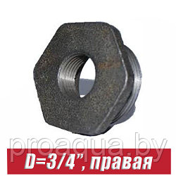 Футорка чугунная D=3/4", правая