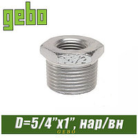 Футорка оцинкованная Gebo 1 1/4"x1", нар/вн