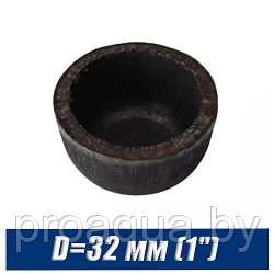 Заглушка стальная черная D=32 мм (1")