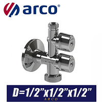 Кран шаровый угловой Arco COMBI MAC D1/2"x1/2"x1/2"