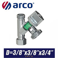 Кран шаровый угловой Arco CONEKTA D3/8"x3/8"x3/4"