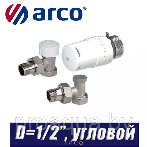 Термостатический комплект для радиаторов Arco TIBET KCT01 D1/2", угловой - фото 1 - id-p120126304