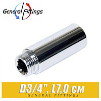 Удлинитель латунный ХРОМ General Fittings D3/4", L7,0 см