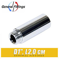 Удлинитель латунный ХРОМ General Fittings D1", L2,0 см