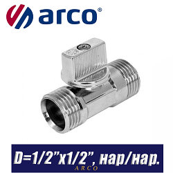 Кран шаровый Arco MINI D1/2"x1/2", нар/нар.