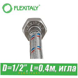 Гибкая подводка Flexitaly D1/2", L0,4м, игла