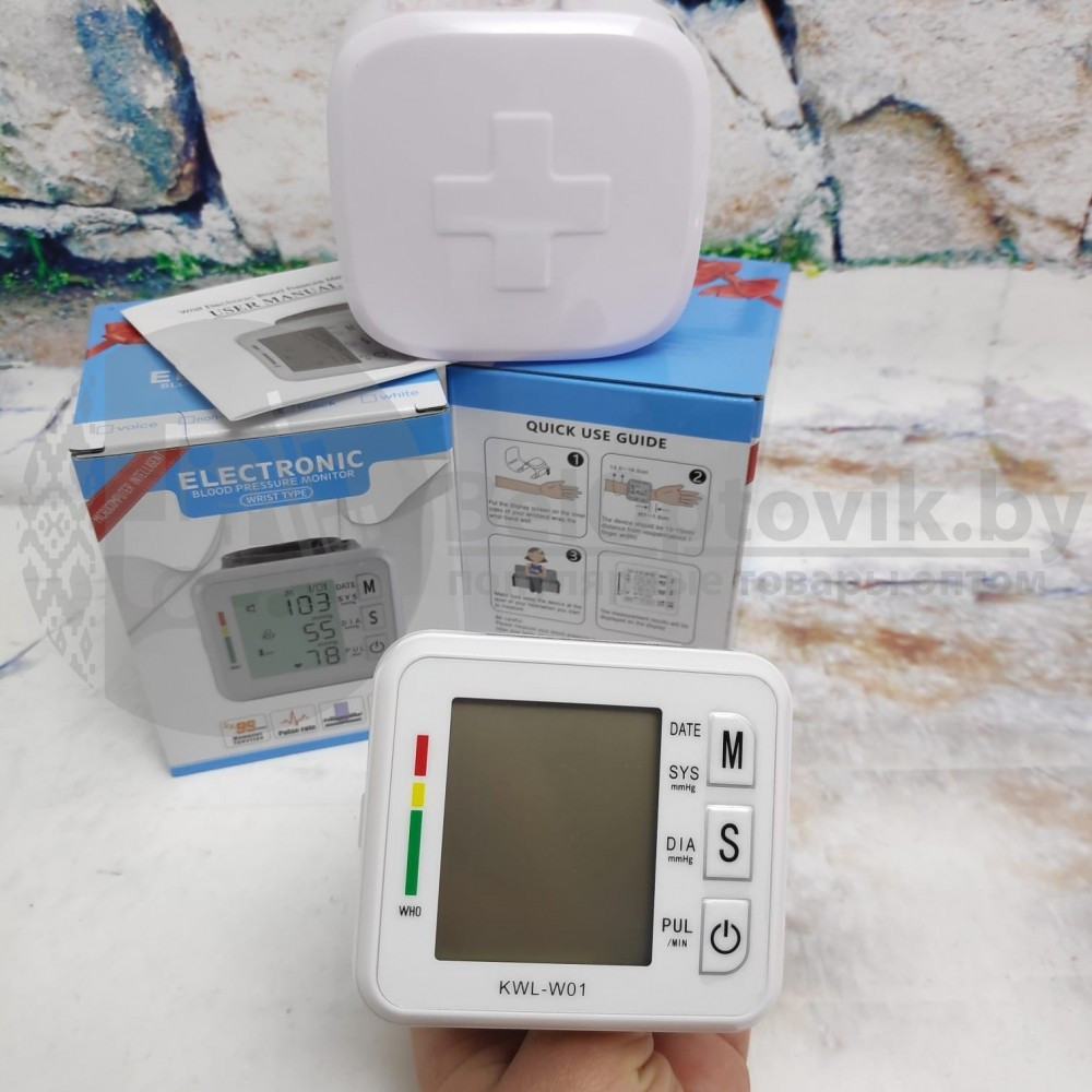 Цифровой тонометр на запястье Blood Pressure Monitor KWL-W01 - фото 5 - id-p120163443