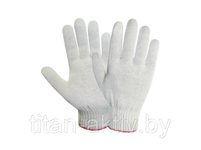 Перчатки х/б трикотажные, 10класс,белые, РБ (мин. риски) (34гр)