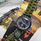 Тактические часы с браслетом из паракорда XINHAO  05, QUARTZ коричневый циферблат, песочный браслет, хронограф, фото 10