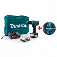 Аккум. ударная дрель-шуруповерт MAKITA HP 347 DWE в чем. + Набор бит 47 шт. (B-36170) (14.4 В, 2 акк., 1.5 А/ч