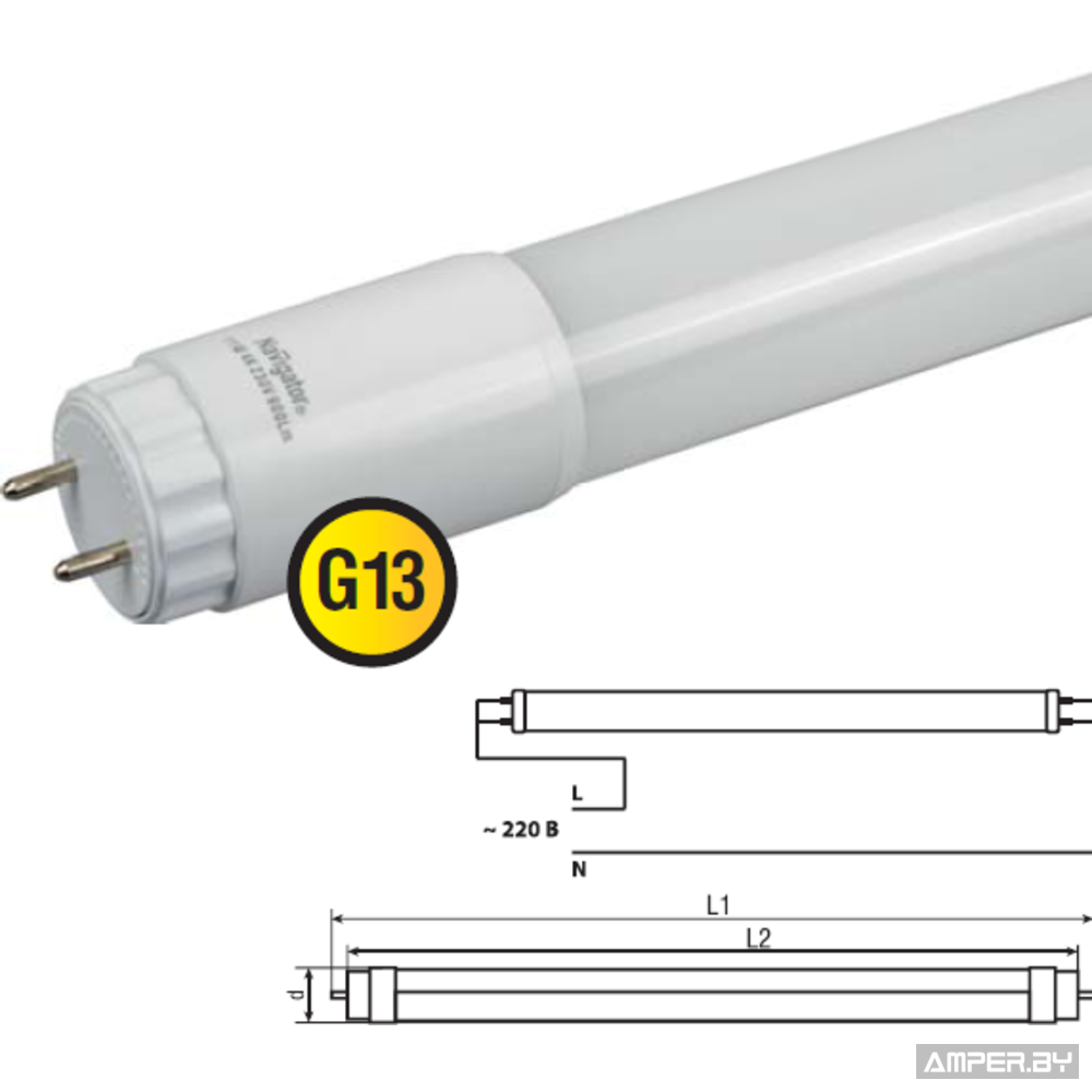 NLL-T8-30-230-4K (аналог 58Вт. 1500 мм) светодиод.лампа Navigator - фото 1 - id-p120289832