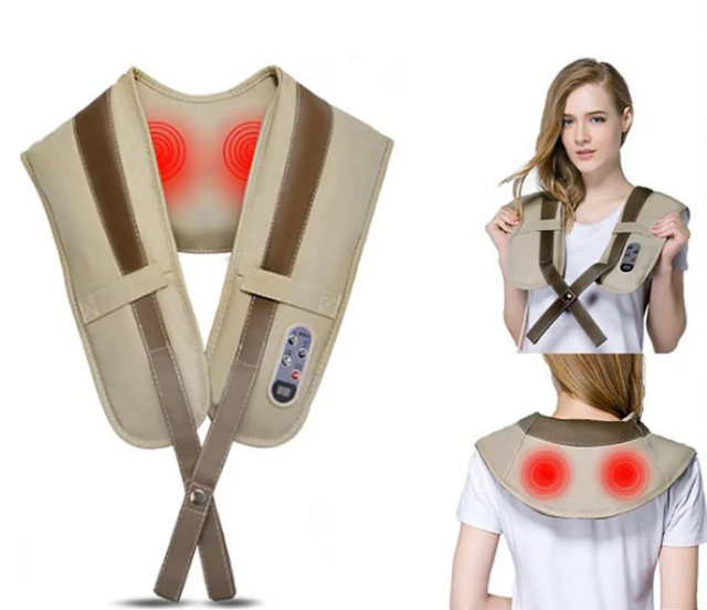 Вибрационно-ударный многофункциональный массажер для тела, шеи и плеч Cervical Massage Shawls - фото 3 - id-p100042899