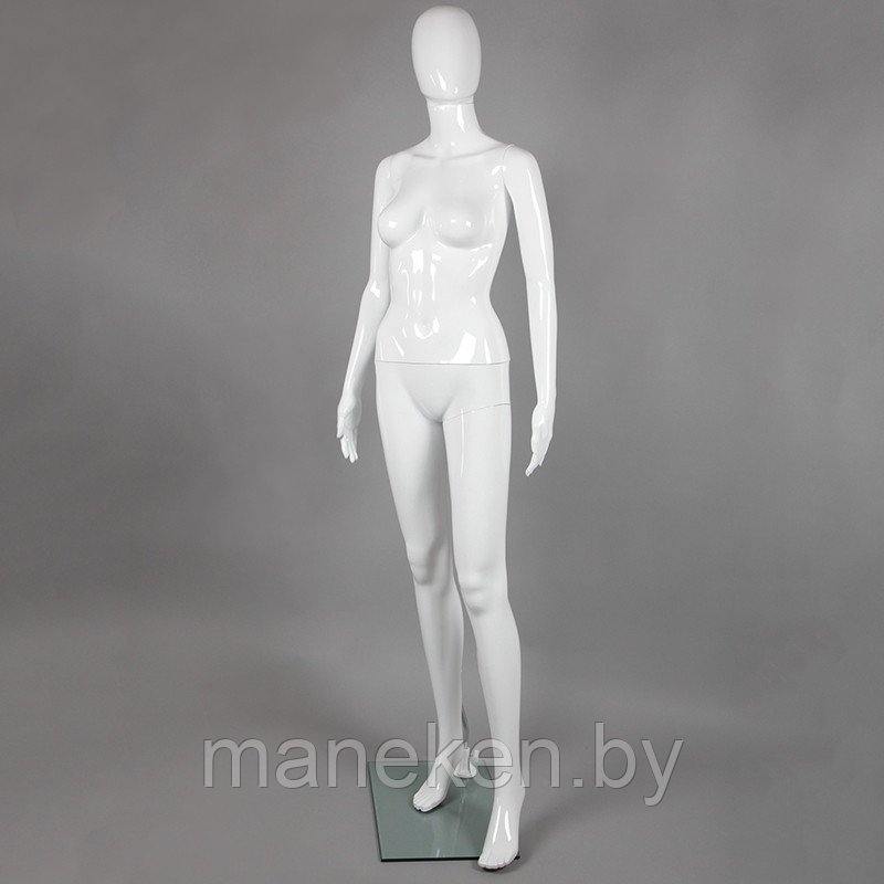 Манекен женский ростовой без лица, белый глянец FA-5W - фото 1 - id-p120304576