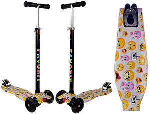 ДЕТСКИЙ САМОКАТ SCOOTER MAXI  PRINT ВЕСЕЛЫЕ  СМАЙЛИКИ MG03B-01