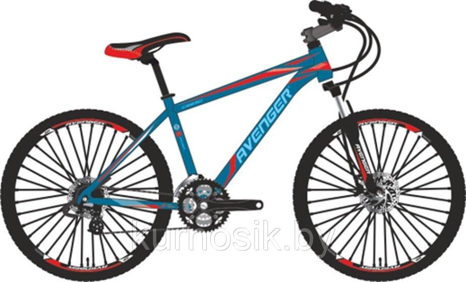 Велосипед Avenger C263D 26" сине-красный
