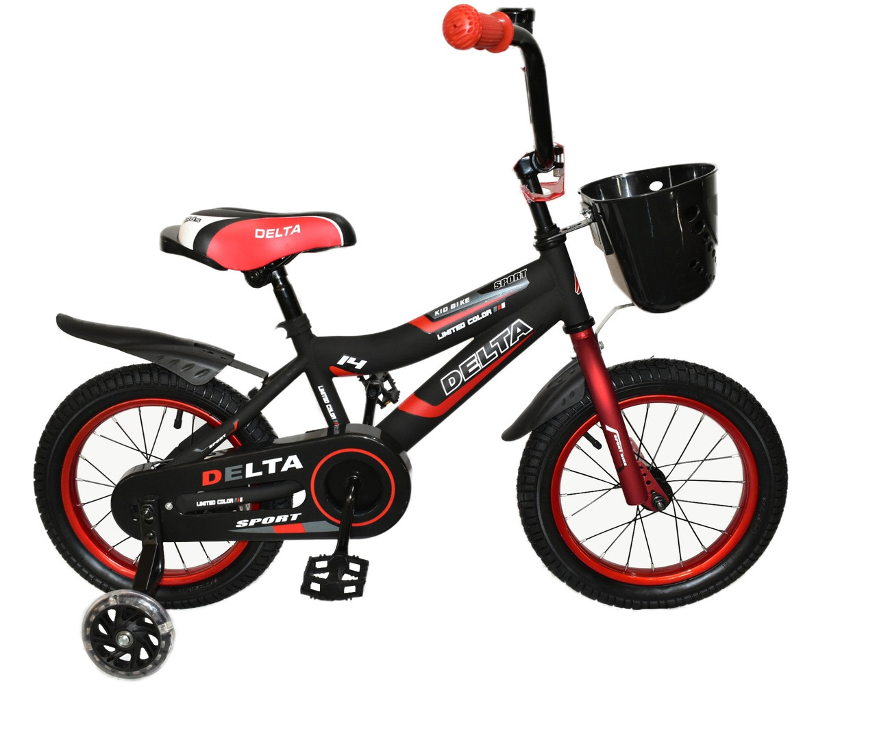 Велосипед детский Delta Sport-14" черный/красный - фото 1 - id-p120316698