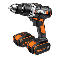 Дрель-шуруповерт ударная аккумуляторная WORX WX371.1, 20В, 40Нм, 2Ач x2, кейс