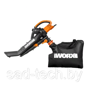 Воздуходув-Садовый Пылесос WORX WG505E, 3000Вт, 335 км/ч, 10м3/мин, фото 2