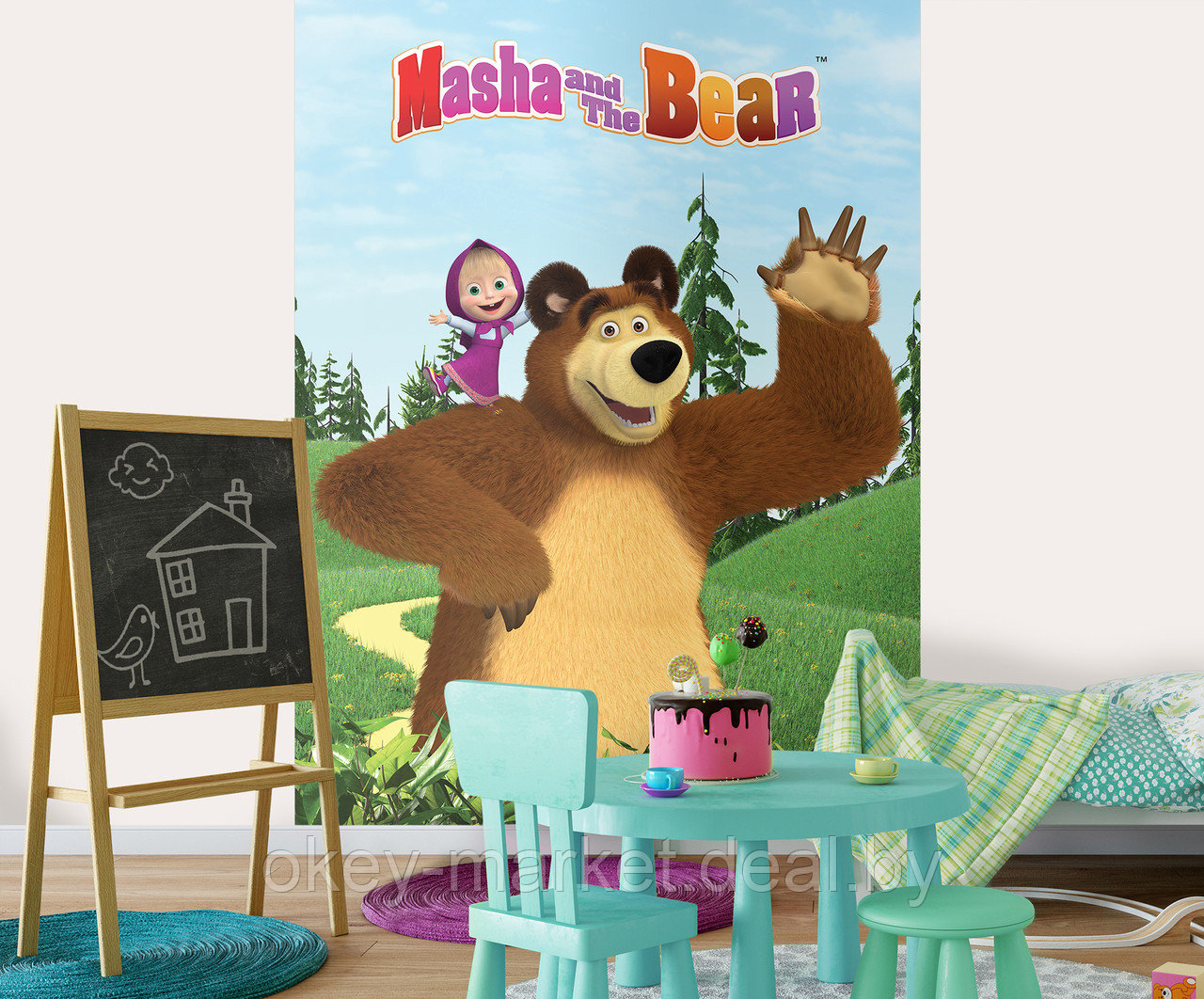 Фотообои 3D Маша и Медведь для детской комнаты рис.13665 - фото 4 - id-p120325472