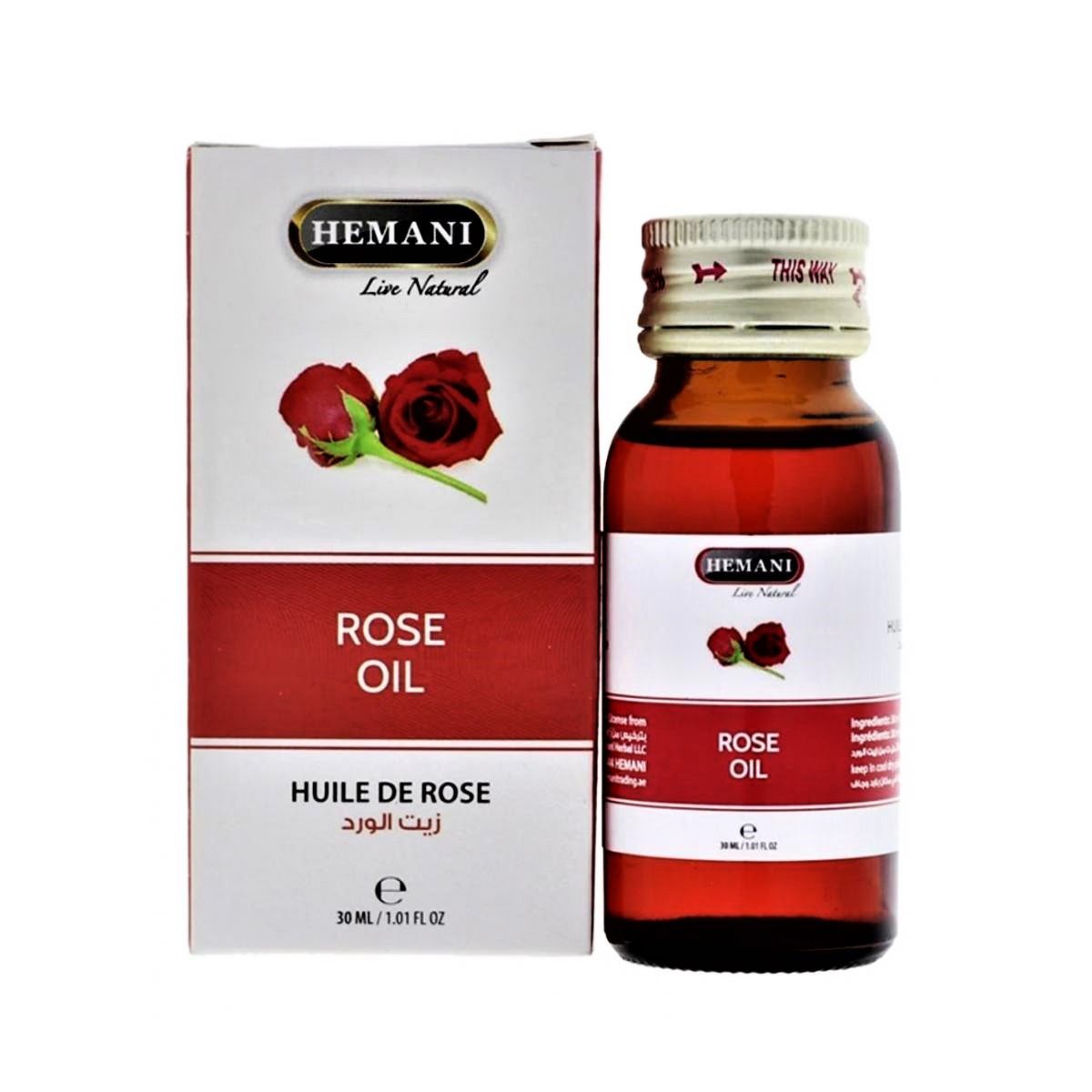 Масло Розы, Hemani Rose Oil, 30 мл – антидепрессант
