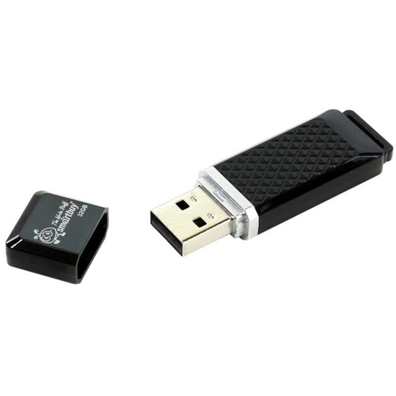 Память Smart Buy "Quartz" 32GB, USB 2.0 Flash Drive, черный SB32GBQZ-K(работаем с юр лицами и ИП) - фото 1 - id-p120328280