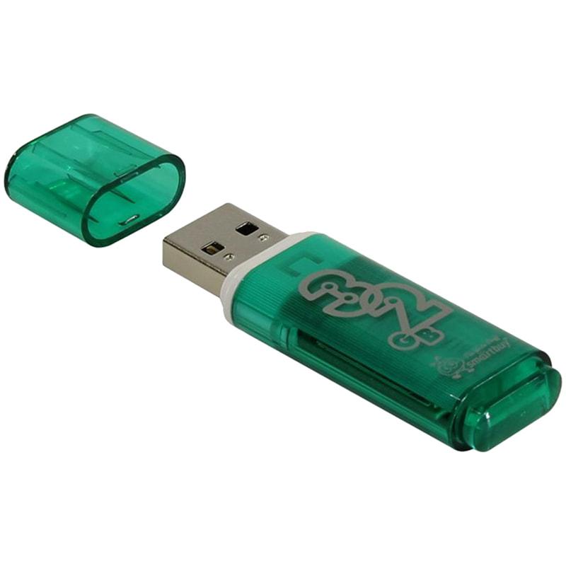 Память Smart Buy "Glossy" 32GB, USB 2.0 Flash Drive, зеленый SB32GBGS-G(работаем с юр лицами и ИП) - фото 1 - id-p120328282