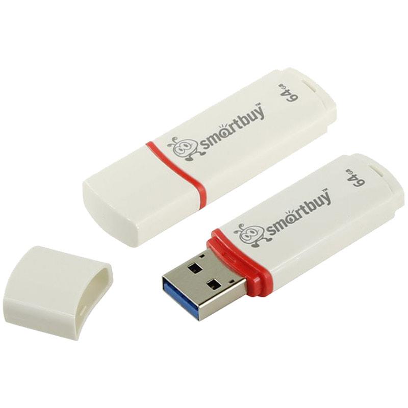 Память Smart Buy "Crown" 64GB, USB 2.0 Flash Drive, белый SB64GBCRW-W(работаем с юр лицами и ИП) - фото 1 - id-p120328293