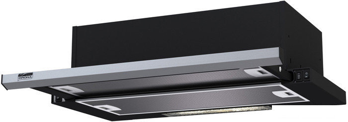 Кухонная вытяжка Krona Kamilla slim 600 black/inox (2 мотора), фото 2