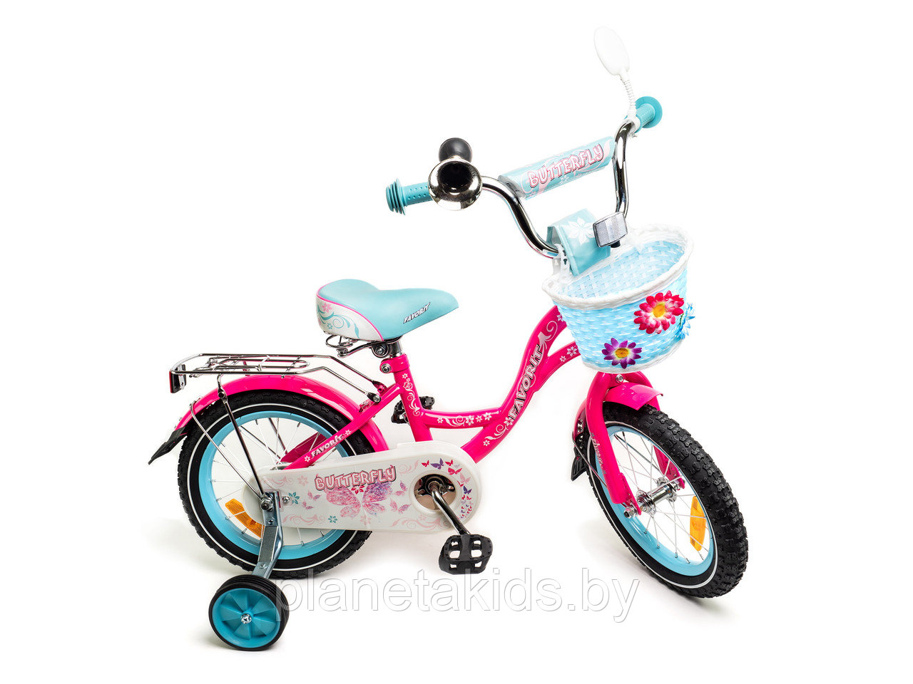 Велосипед детский 16" FAVORIT BUTTERFLY BUT-16BL (розовый/бирюзовый)